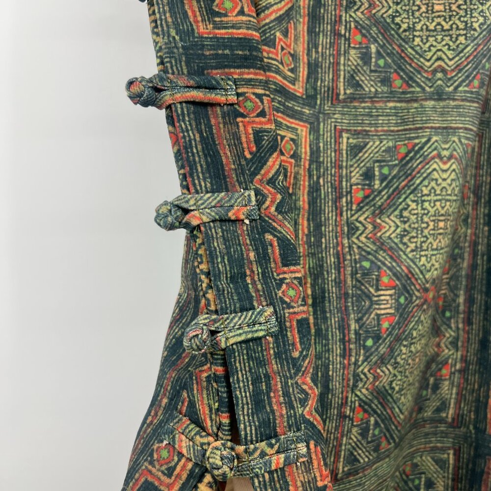 Tribal Print Green Red Midi Length Skirt Medium - Picture 2 of 3